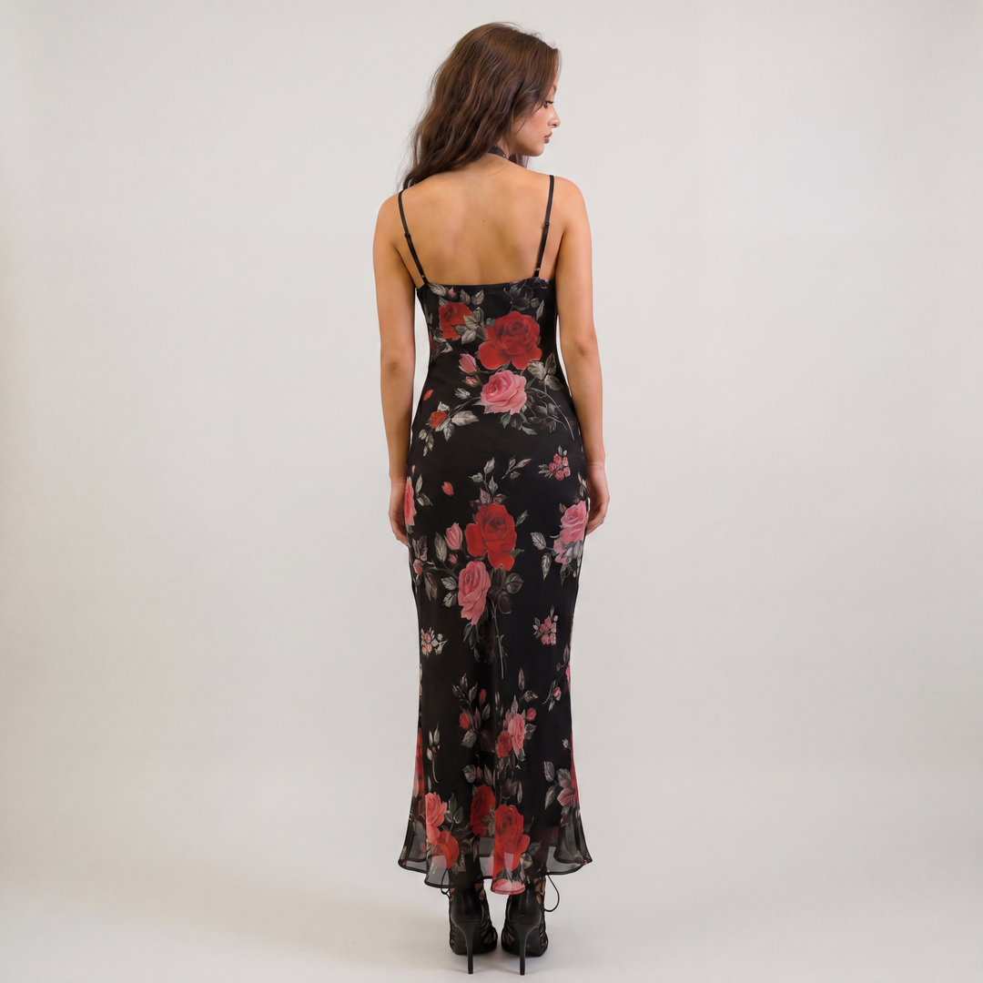 Šaty bodycon s květinovým vzorem a ramínky