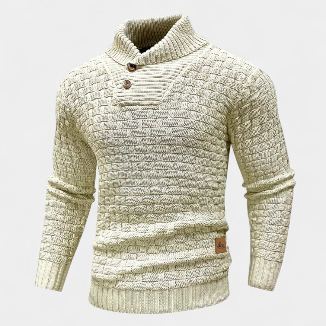 Elías – Stylový svetr s rolákem a knoflíky