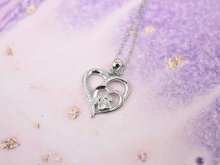 Zahira™ | Náhrdelník Stopa & Srdce Zirkony