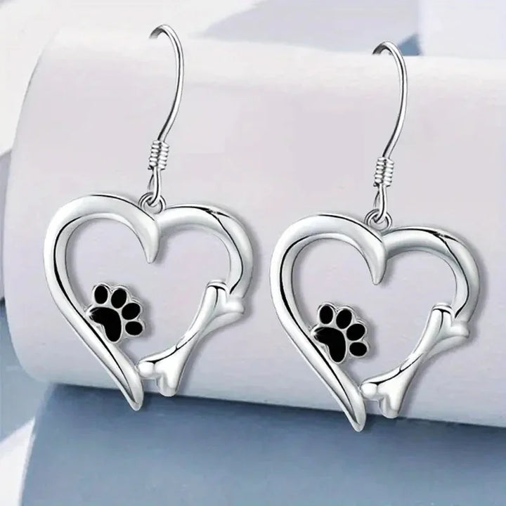Brisia™ | Stříbrné náušnice ve tvaru srdce s otiskem