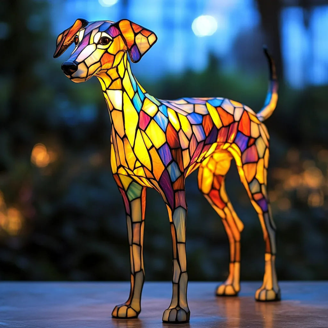 Lampa z Pískovaného Skla Inspirovaná Whippet