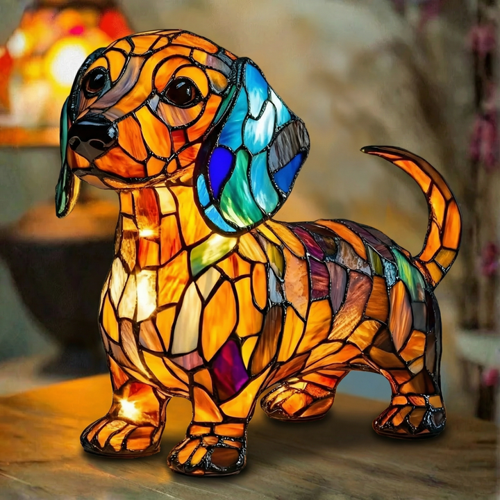 Jezevčík - Lampa ve vitráži